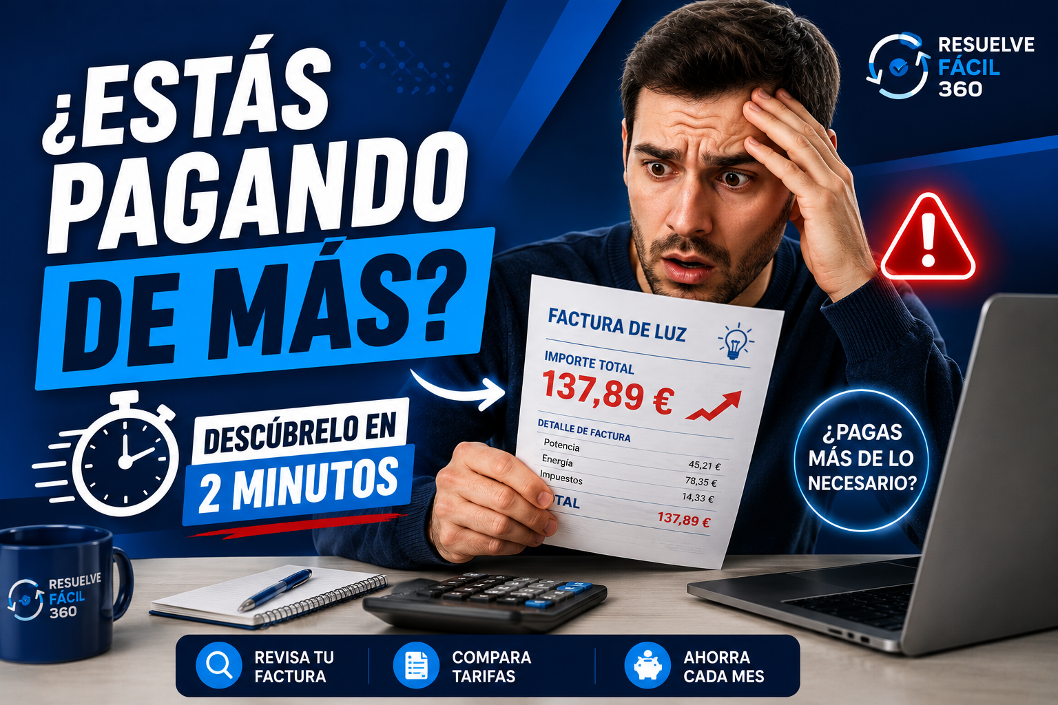 ¿Estás pagando de más en la factura de la luz? Descúbrelo en 2 minutos